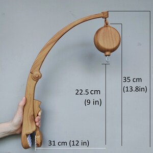 Support mobile pour lit de bébé, bras mobile et boîte à musique pour bébé, licou pour mobile, support de couleur en bois, support neutre pour chambre de bébé, support de fixation mobile pour lit de bébé wood color arm+music