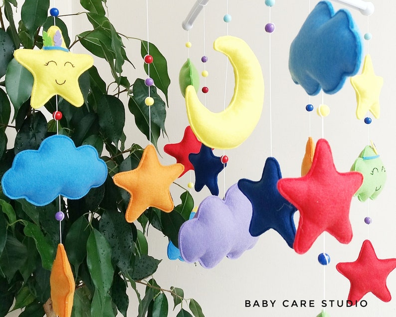 Colorful baby mobile Rainbow mobile for baby boy or girl Etsy