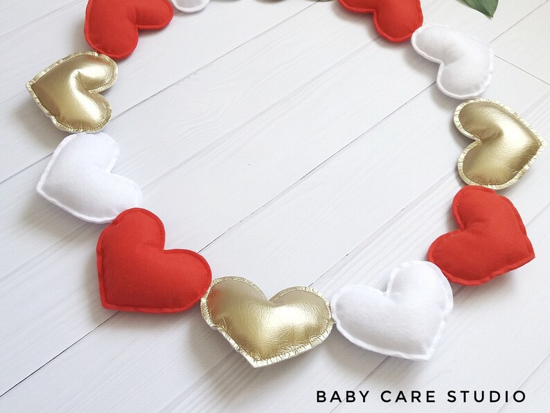 Hearts Garland for Nursery Wall Heart Decor Baby Garland Etsy