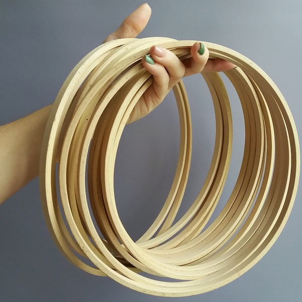Wooden round hoops for Baby crib mobile Rings Circle Wooden mobile hanger Hoop hanger Mobile frame for Dream catcher DIY Mobile nursery base