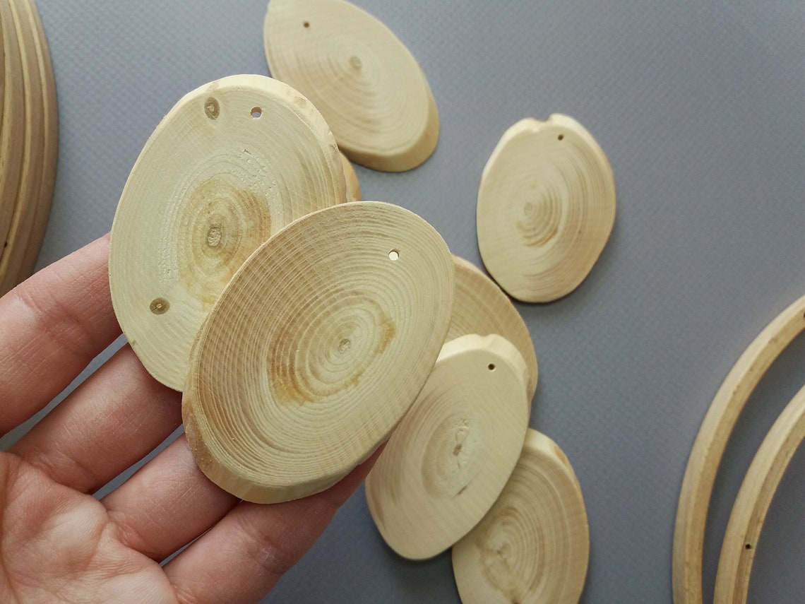 Holzperlen Holzscheiben 50-60mm Bauernhausperlen Unfertige | Etsy