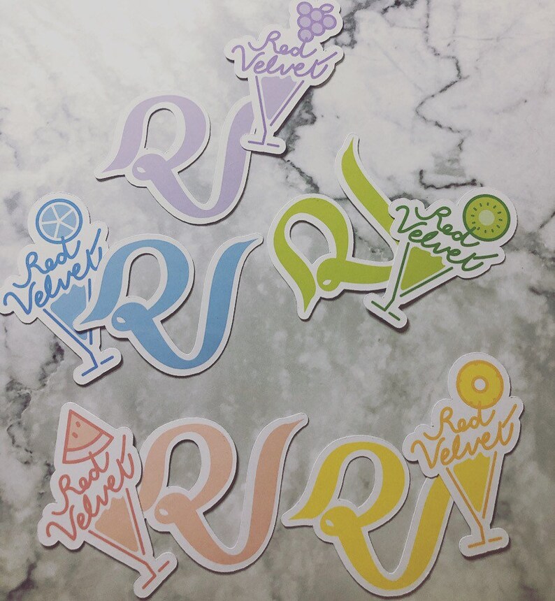 Red Velvet Member Fruit And Logo Sticker Set 10 Mini Glossy Etsy