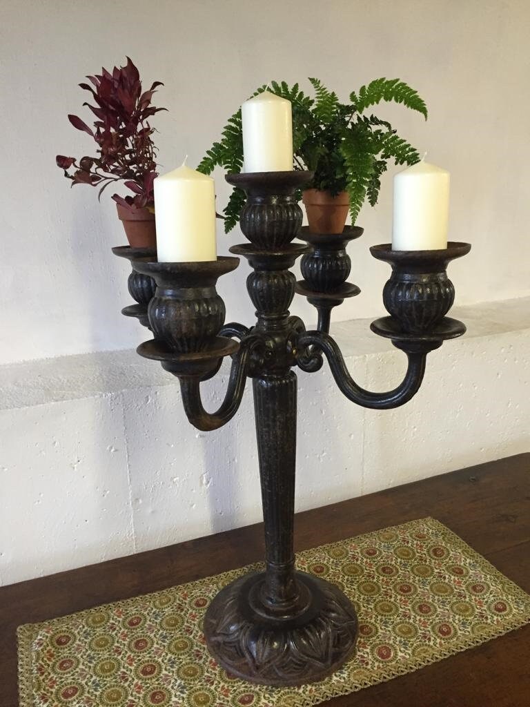 Fantastic Large Victorian Black Cast Iron Candelabra Five Etsy UK
