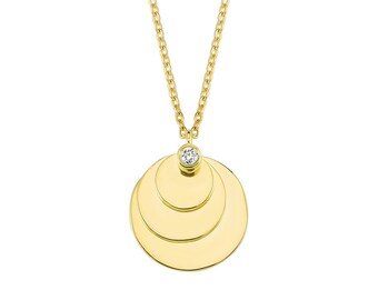 Diamond Full Disc Charm Necklace in 14k Gold