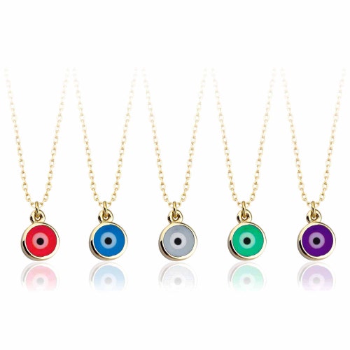 Minimalist Evil Eye Necklace - 14k Gold Evil sales Eye Necklace - Real Gold Evil Eye Necklace