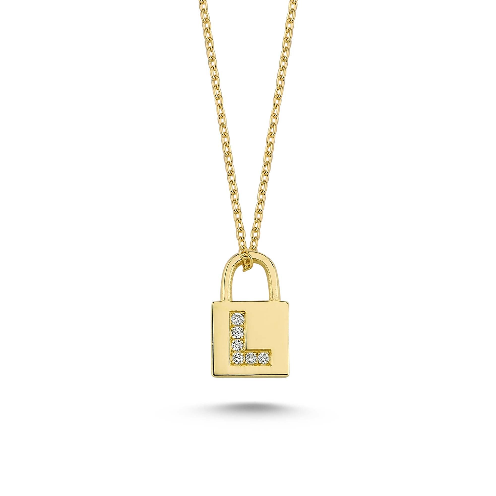 14k Gold Diamond Initial Necklace Enamel Necklace Customized Necklace Letter Pendant Graduation Gift Gift For Her
