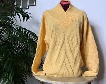 Newfoundland Hand Knit NONIA Brand Sweater Yellow