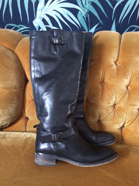 black leather riding boots size 8