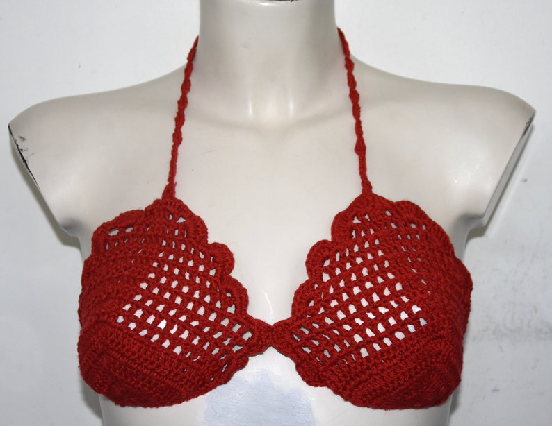 Burgundy crochet bikini set