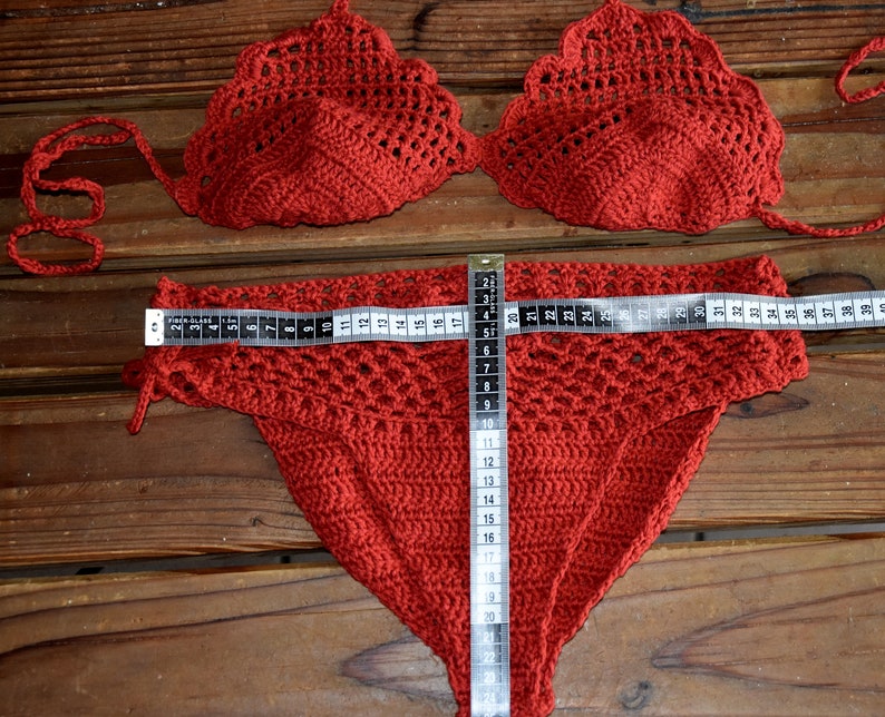 Burgundy crochet bikini set