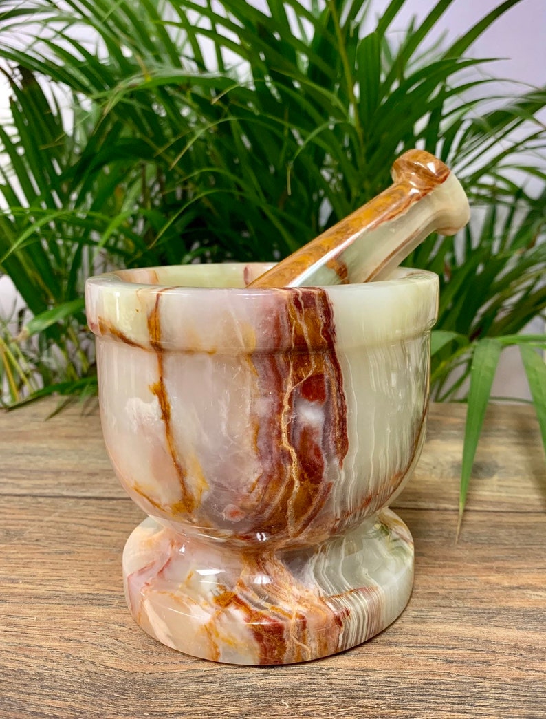 5 Onyx mortar and pestle spice grinder for herbs spice stone Etsy