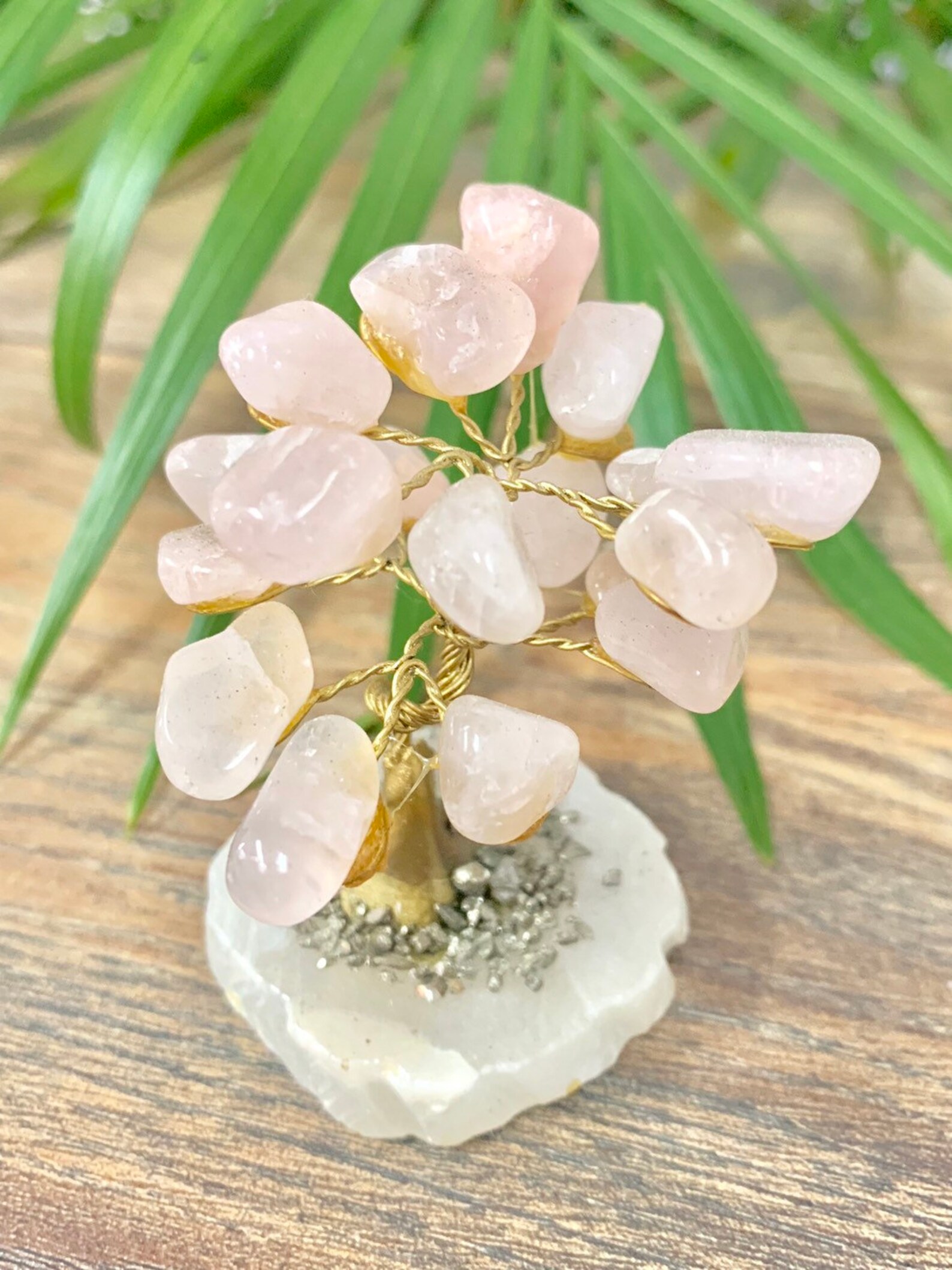 Rose Quartz Gem tree crystal gemstone tree Feng Shui tree home Etsy