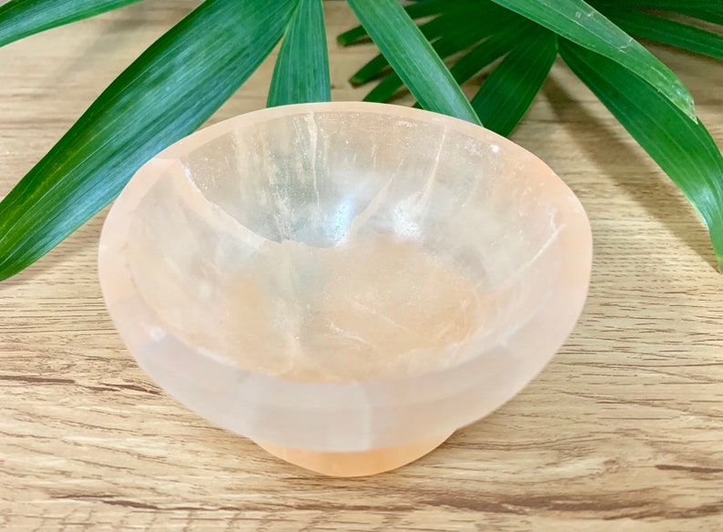 4 Orange Selenite bowl round Selenite bowl crown chakra stone | Etsy