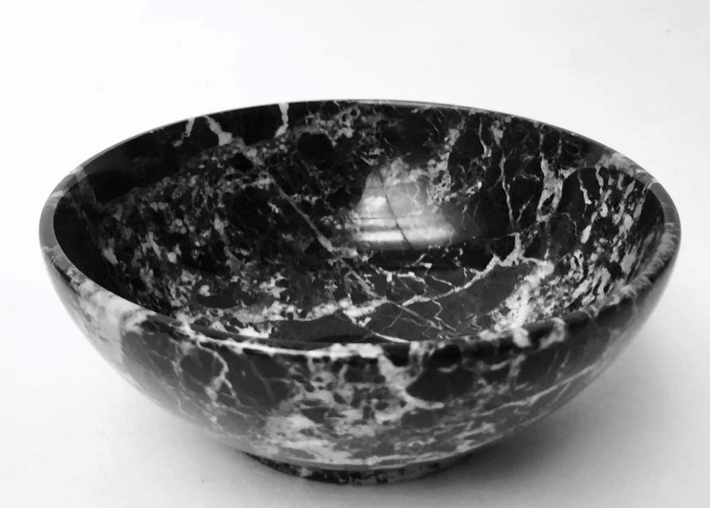 5 Black Zebra bowl black stone bowl black marble dish crystal Etsy