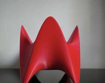Vaso a corona geometrica stampato in 3D - Scultura d'arte moderna