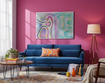 Ethereal Flow Abstract Aluminum Print: Modern Art, Silky Gloss Finish
