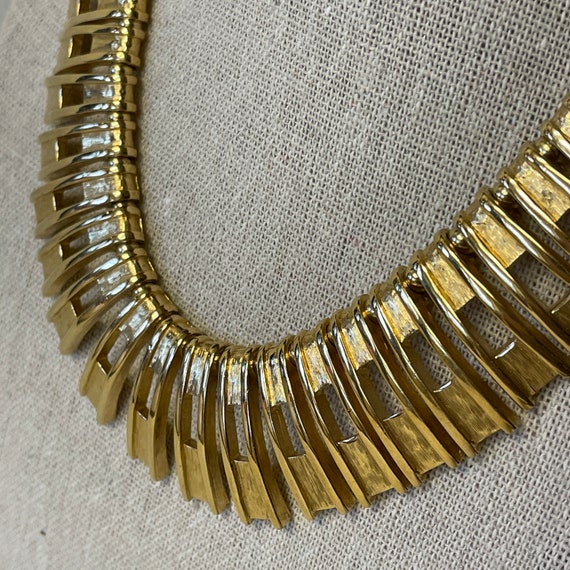 Trifari Necklace, Textured Gold-Plated Stunning T… - image 3