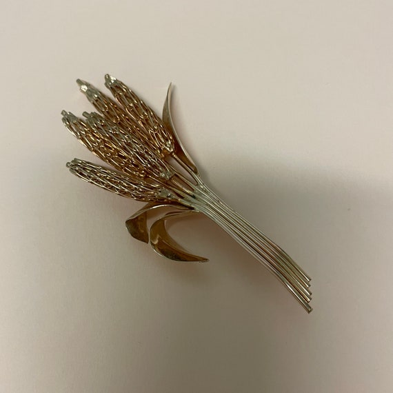 Corocraft Wheat Brooch, Vintage Coro Draft Gold T… - image 6