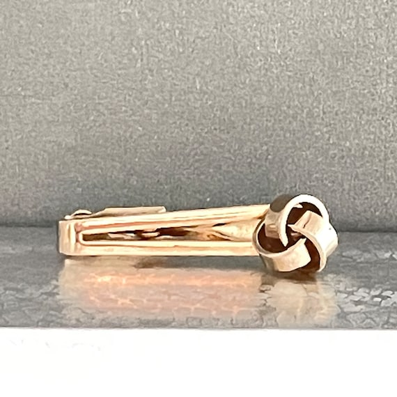 Swank Love Knot Tie Clip, Men's Wedding Jewelry, … - image 1