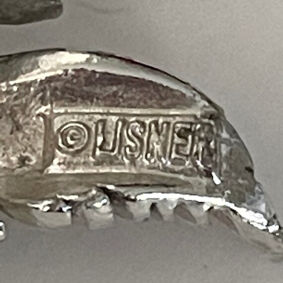 Lisner Brooch, Silver Tone Designer Lisner Pin Br… - image 10