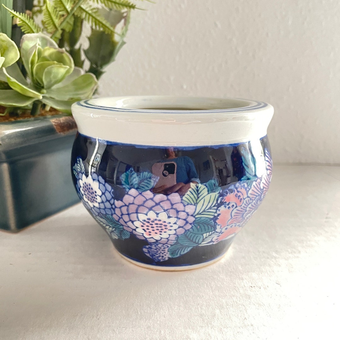 Chinese Bonsai Pot, Antique Porcelain, Ceramic Planter, Herb/ Flower