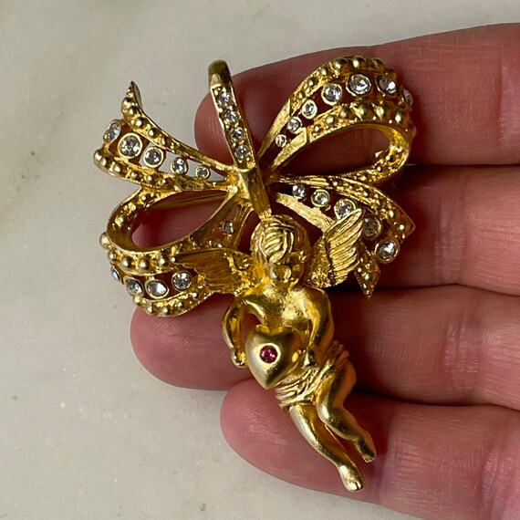 Jacqueline Kennedy JBK Cherub Angel Pendant Pin, A