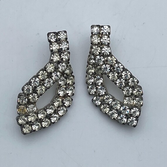1980s Pavé Rhinestone Loop Earrings: Hollywood Re… - image 9