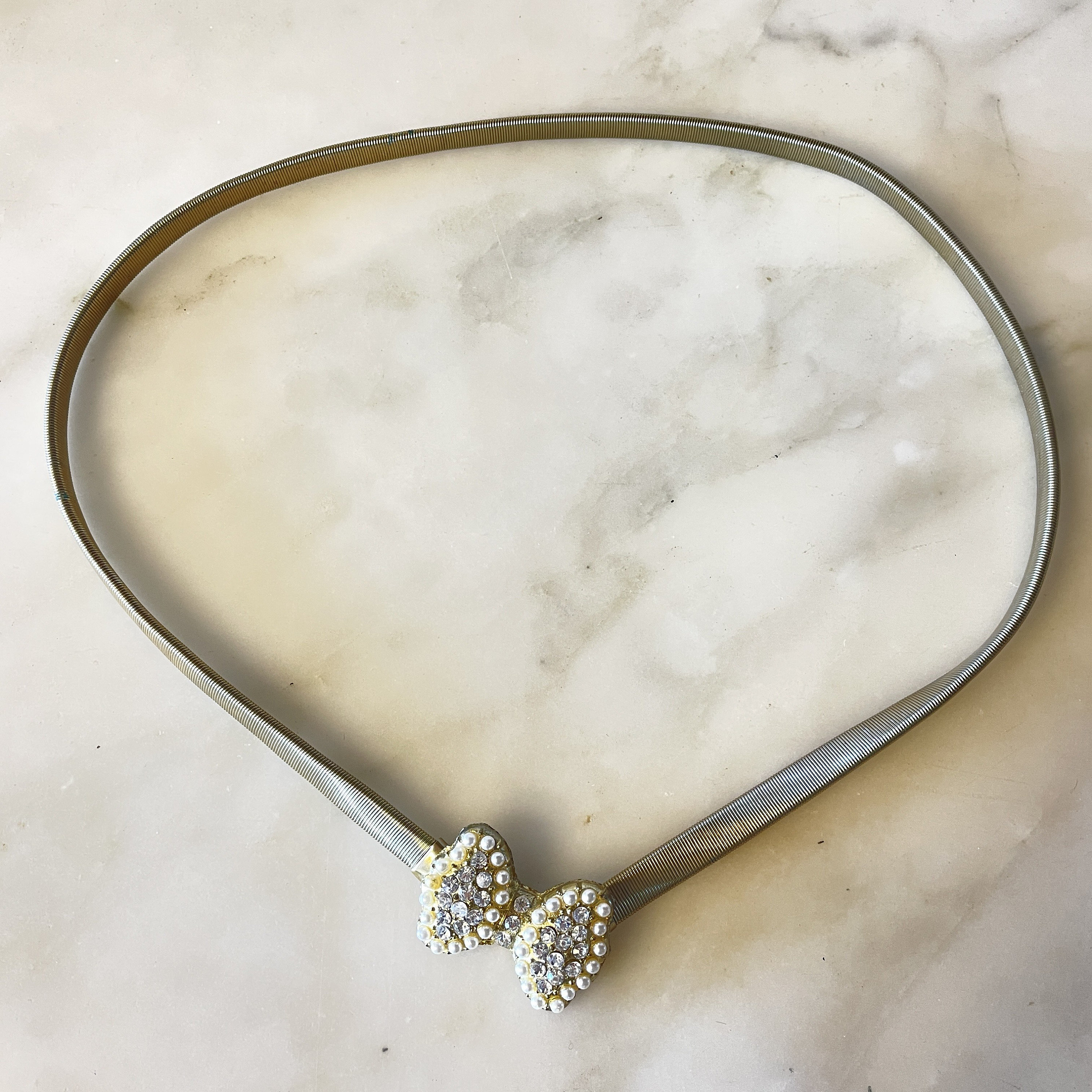Thin Snake Chain Belt Gold Metal 