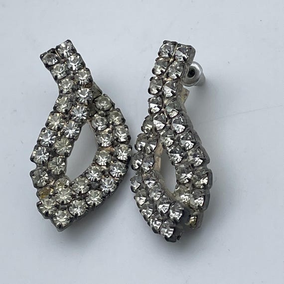 1980s Pavé Rhinestone Loop Earrings: Hollywood Re… - image 6