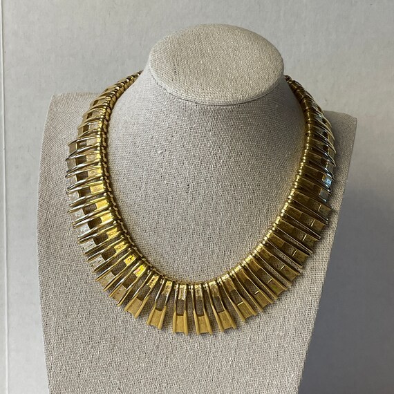 Trifari Necklace, Textured Gold-Plated Stunning T… - image 7