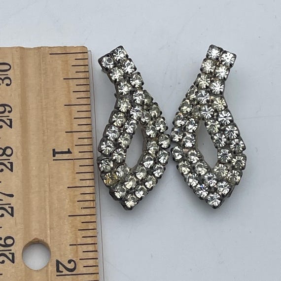 1980s Pavé Rhinestone Loop Earrings: Hollywood Re… - image 10