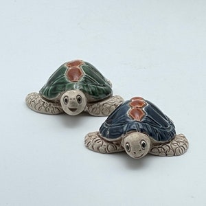 Turtle Figurines: Mama and Baby Pair, Coastal Decor