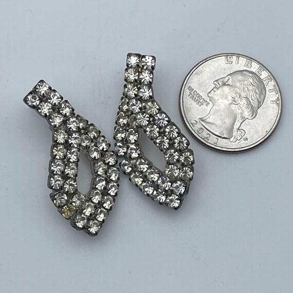 1980s Pavé Rhinestone Loop Earrings: Hollywood Re… - image 4