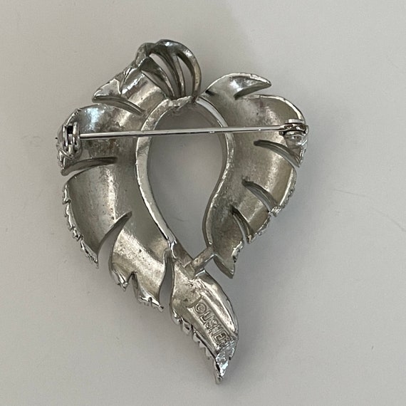 Lisner Brooch, Silver Tone Designer Lisner Pin Br… - image 9