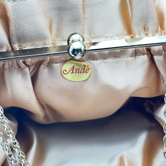 Gold Purse Clutch by Ande, Handbag with Chain Pap… - image 7