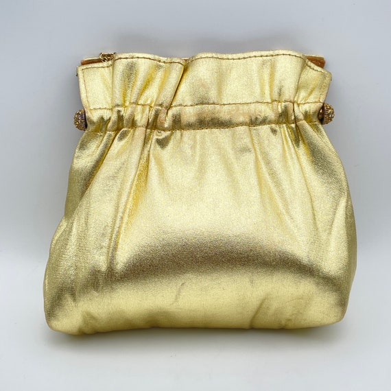 Gold Purse Clutch by Ande, Handbag with Chain Pap… - image 3