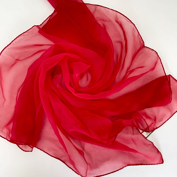 Red Sheer Scarf by Morsly, Head Covering, Square S