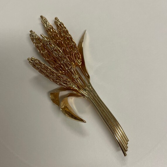 Corocraft Wheat Brooch, Vintage Coro Draft Gold T… - image 7