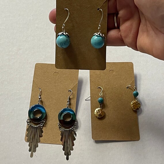 Boho Earrings Lot for Women, Blue Earring Boho St… - image 9