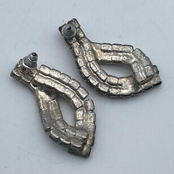 1980s Pavé Rhinestone Loop Earrings: Hollywood Re… - image 3