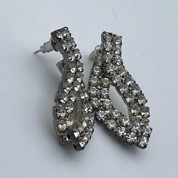 1980s Pavé Rhinestone Loop Earrings: Hollywood Re… - image 8