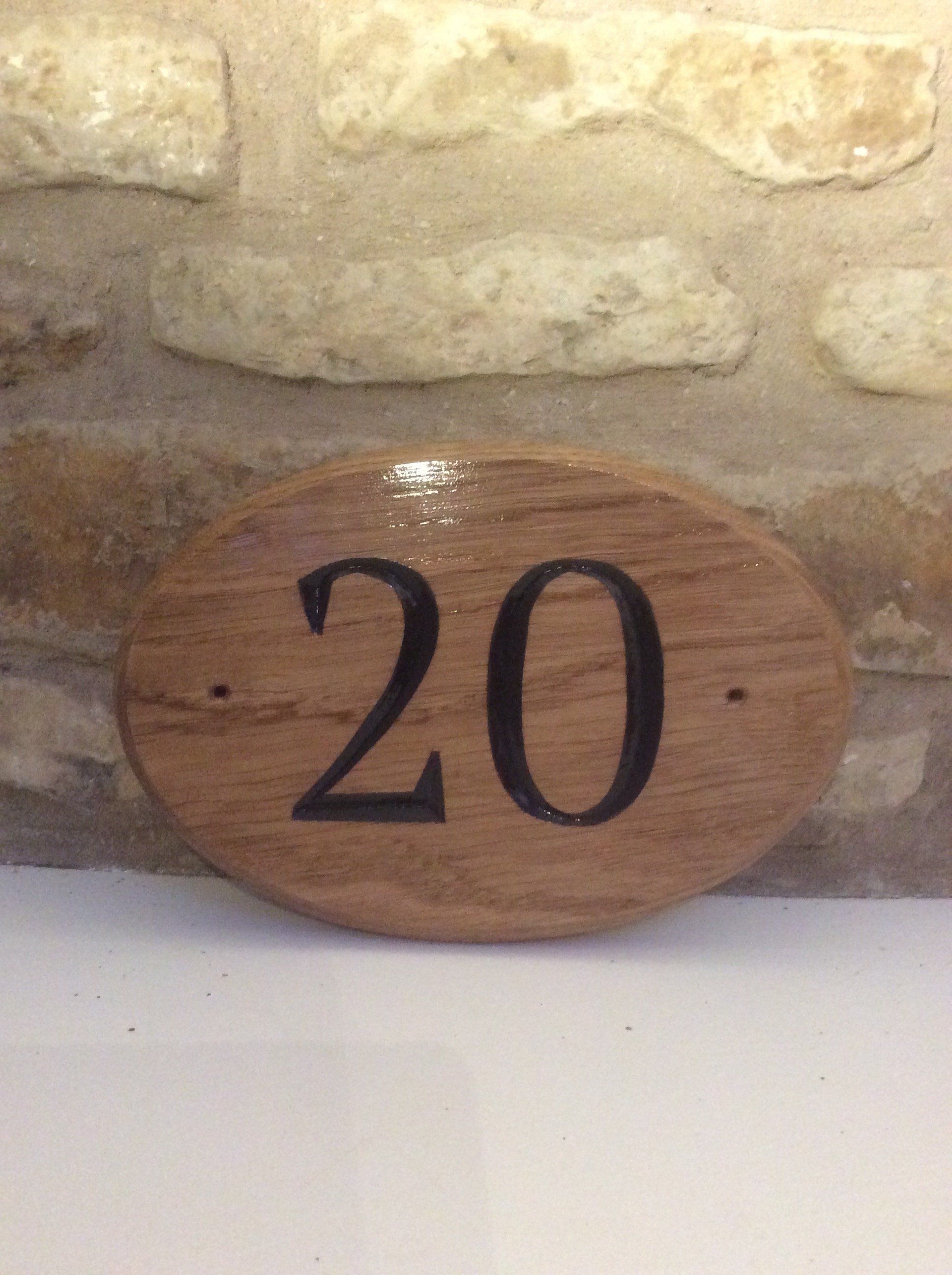Hand carved wooden house number Etsy