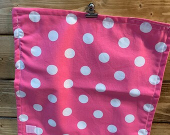 Pink Polka Dot Reusable Sandwich Wrap, Eco-friendly lunch bag, kid friendly snack bags, zero waste, reusable baggies