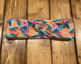 Citrus Floral Knotted Headband: Boho Twist Hair Accessory