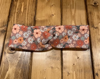 Floral Print Knotted Headband: Boho Twist Hair Accessory