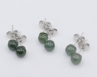 6mm Guatemala Jadeite Stud Earrings