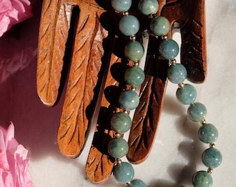 10mm Blue Water Jade Natural Guatemala Jadeite 3mm Gold Fill Beaded Necklace Gold Fill Lobster Clasp Handmade Jewelry