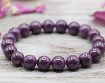 9mm, 10.5mm, 12.5mm Purpurite Bead Bracelets