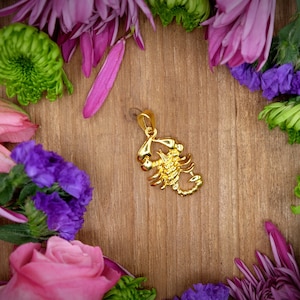 1&#39;&#39; Gold Scorpion 26&#39;&#39; Chain Necklace Scorpio Zodiac Sign