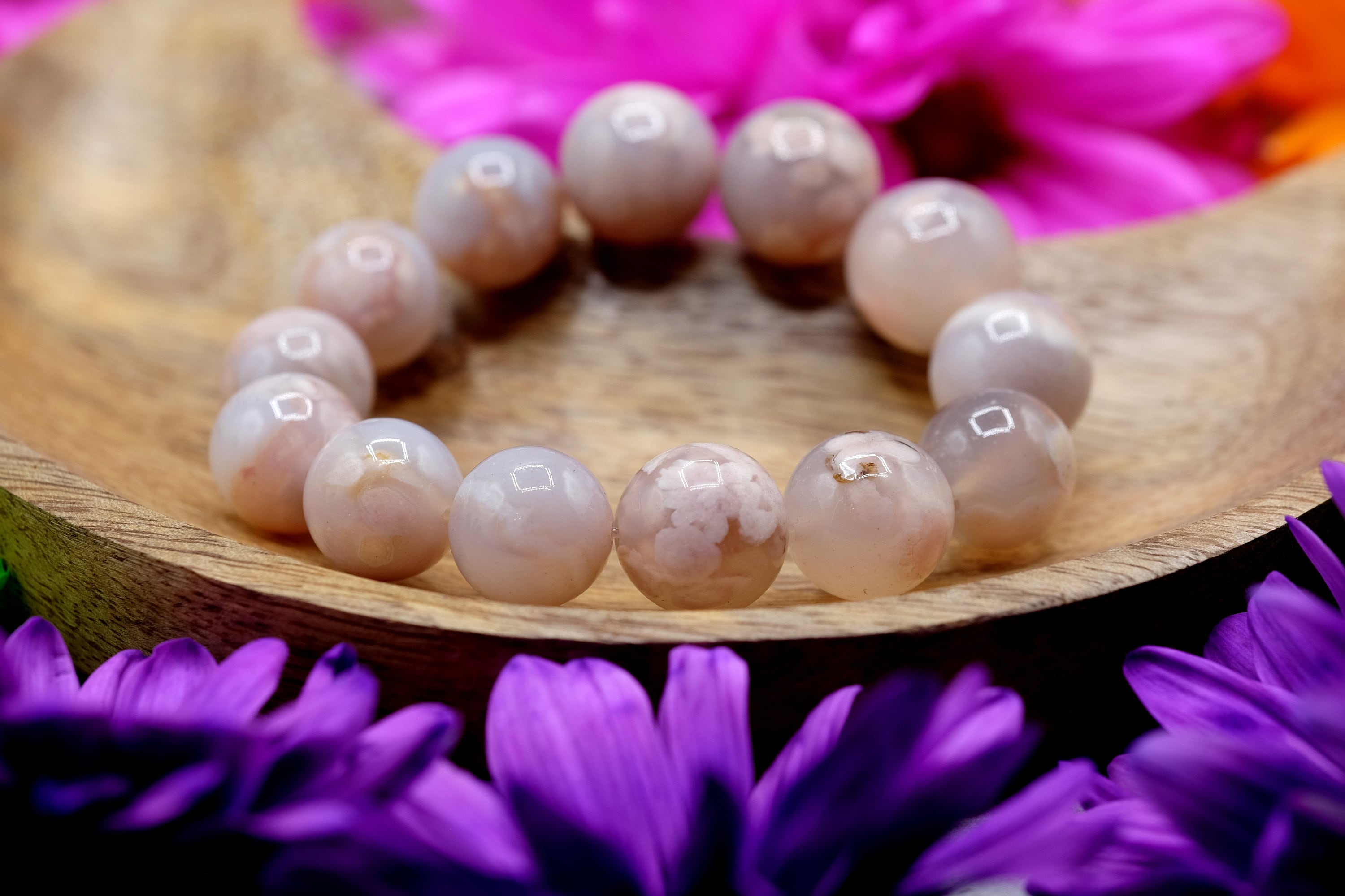 Salt Source Agate花かぼちゃ＃瑪瑙玉ブレスレットhandmade Salt Source Agate花かぼちゃ＃瑪瑙玉ブレスレットhandmade Salt